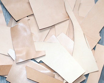 Vegetable Tanned Leather Scraps: 3-6 oz Veg Tan DIY Material