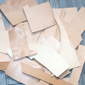 Vegetable Tanned Leather Scraps, Veg Tan Leather, DIY materials, Leather Pieces.