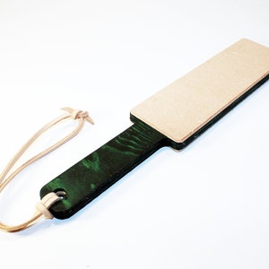 Green Knife Strop Board,double sided, for kitchen, chef knives, finishing tools, hunting tools.