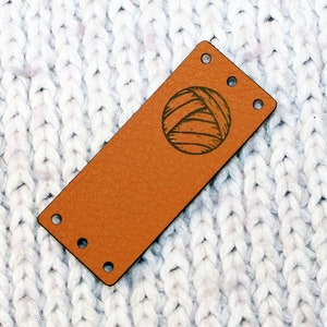 Faux Leather Tags: Ball of Thread Vegan Clothing Labels