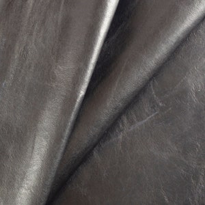 Black Lambskin Nappa Leather Hide: Italian Leather for Crafts (29x25 inches)