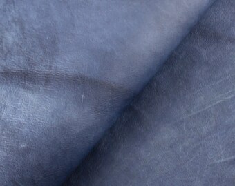 Blue Lambskin Leather Hide: Nappa Leather for Crafts (87x70cm)