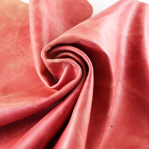 Red sheep leather, nappa hide, red lambskin, ~1mm, lamb hide, leather for crafts.