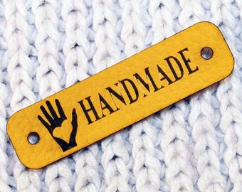 Handgemaakt tags van imitatieleer: labels voor veganistische kleding (2" x 0,6")