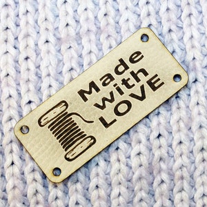 Faux Leather Tags: White Vegan Clothing Labels (2.4&quot; x 1.1&quot;)