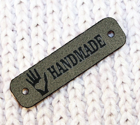 Personalized Sewing Labels for Handmade Items, PU Leather Labels for  Knitted Items, Faux Leather Knitting Tag, Custom Clothing Sew on Labels 