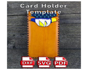 DIY Leather Card Holder Wallet Pattern (svg, dxf, pdf)