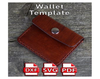 DIY Leather Coin Wallet Pattern: PDF, SVG Template (10x8cm)
