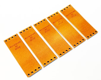 Custom Vegetable Tanned Leather Labels: Knitting Tags