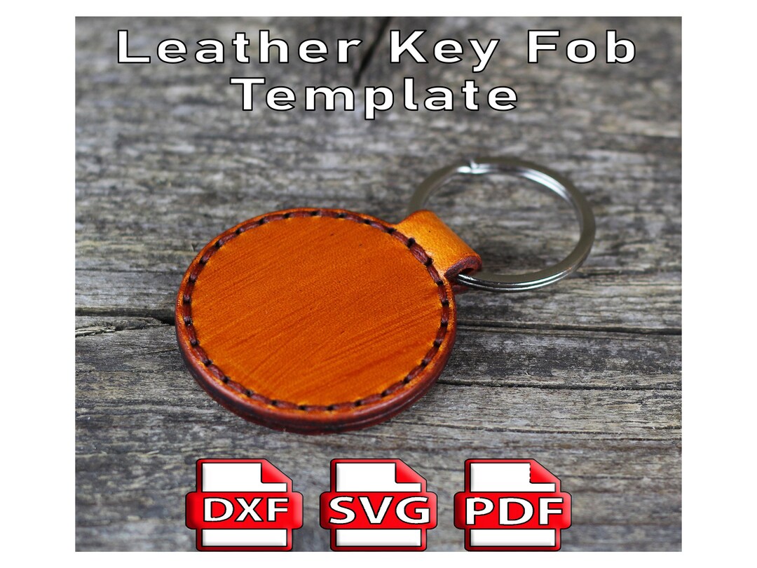 DIY Leather Key Fob, Leather Craft Template, PDF Keychain Pattern, SVG ...