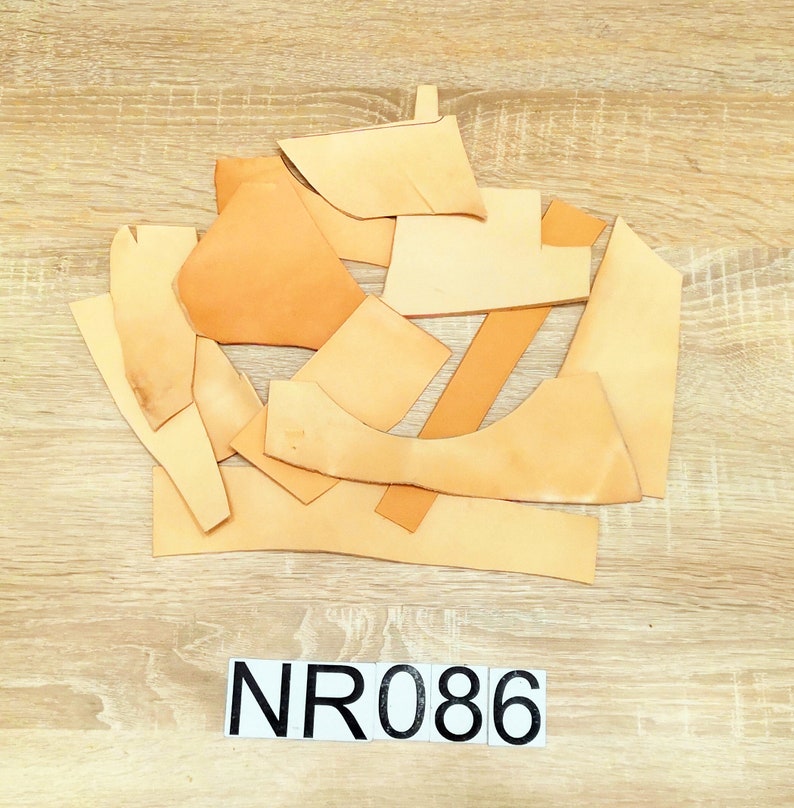 culf leather scraps Vegetable tanned leather scraps Leather scraps leathercraft supplies 120g -NR086
