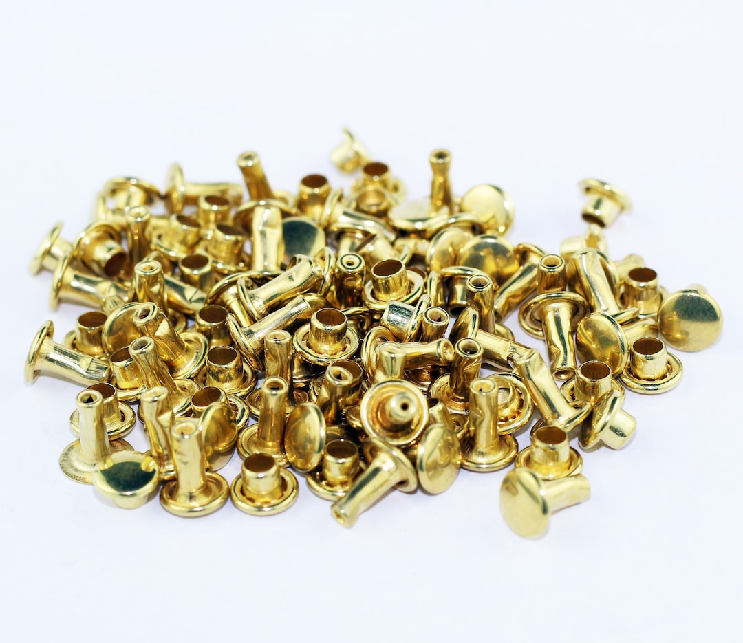 50psc Double Cap Rivets Gold Rivets Steel Rivets Rivets for Etsy