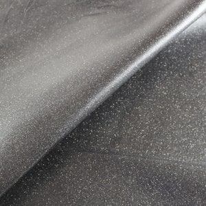 Glitter Black Lambskin Leather: Italian Nappa Hide (~1mm, 24x22 inches)
