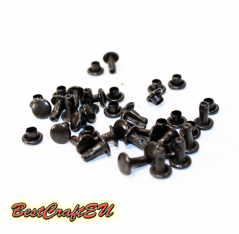 20psc Double Cap Rivets Black Rivets Steel Rivets Rivets Etsy