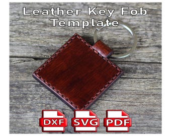 Leather Key Fob Template: DIY Keychain Pattern (PDF, SVG)