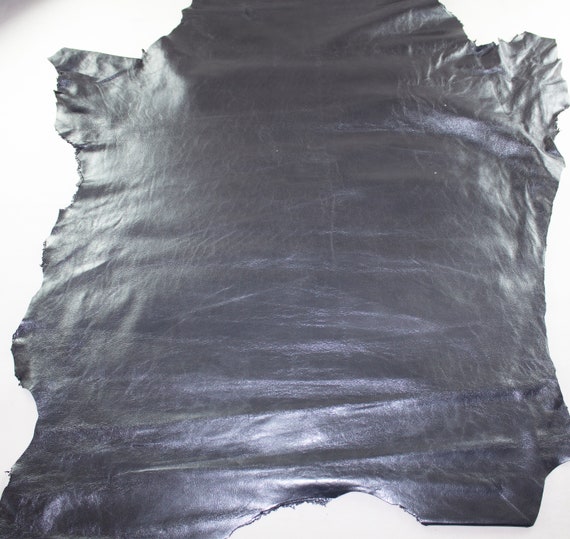 Black Nappa Lambskin Leather Hide: Soft Italian Leather for Crafts
