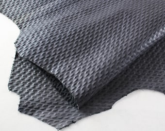 Black Lambskin Nappa Leather Hide: Italian Leather for Crafts (75x69cm)