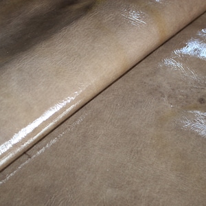 Light brown sheep leather, nappa hide, light brown lambskin, ~1mm, lamb hide, leather for crafts.