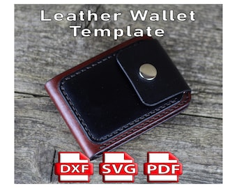 DIY Leather Card Holder Wallet Pattern (pdf, svg, dxf)