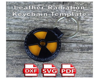 Leather Radiation Keychain Template, DIY Craft (PDF, SVG)