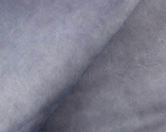 Blue Lambskin Nappa Leather Hide: 1mm Italian Leather for Crafts