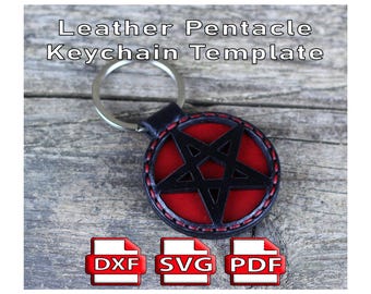 Leather Pentacle Keychain Template, DIY Craft (PDF Pattern)