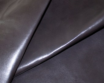 Black Lambskin Nappa Leather Hide: 31x25 Italian Leather for Crafts