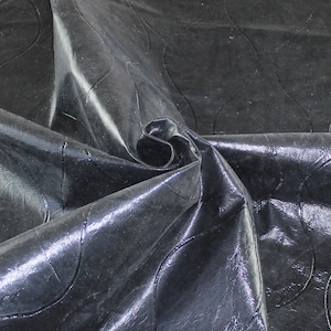 Black Lambskin Leather: Soft Nappa Hide for Crafts (36x29 inches)