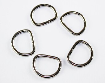 5 stuks roestvrijstalen D-ringen: 20 mm gelaste D-ringenset