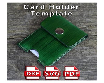 DIY Leather Card Holder Wallet Pattern (svg, dxf, pdf)
