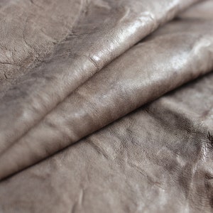 Brown sheep leather, nappa hide, brown lambskin, ~1mm, lamb hide, leather for crafts.