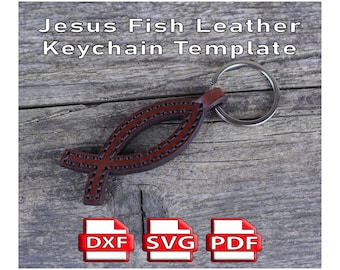 Leather Cross Keychain Template, DIY Craft (PDF, SVG)