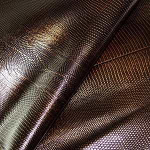 Brown sheep leather with snake texture , nappa hide, brown lambskin, ~1mm, lamb hide, leather for crafts.