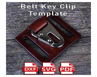 DIY Leather Belt Key Clip Template (pdf, svg, dxf)