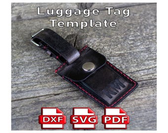 Leather Luggage Tag Pattern: Laser Cut Template (PDF, SVG, DXF)
