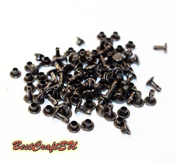 50psc double cap rivets black rivets steel rivets rivets Etsy