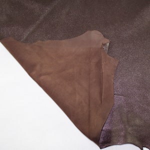 Brown sheep leather, nappa hide, brown lambskin, ~1mm, lamb hide, leather for crafts.