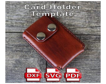 DIY Leather Card Holder Wallet Pattern (svg, dxf, pdf)