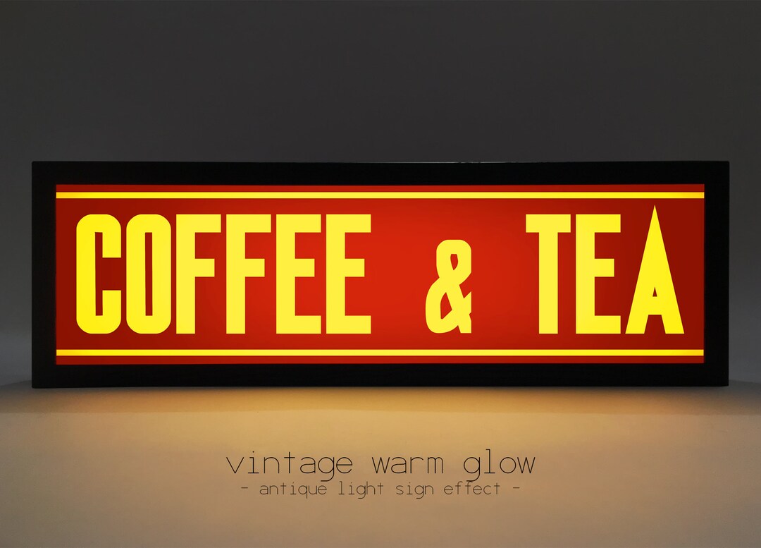 COFFEE & TEA - Vintage Style LED Light Sign - Usb (10) - Etsy