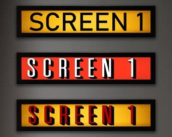 PANTALLA 1 - Letreros luminosos LED estilo vintage - Cine en casa/Teatro con opción de personalización - USB (58)