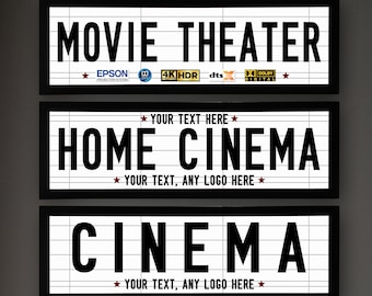 Cine en casa/Teatro - Letreros luminosos LED personalizados estilo retro - USB (93)