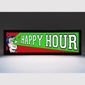 HAPPY HOUR - Retro led light signs for Bar, Man Cave, Pub,... - usb (77)