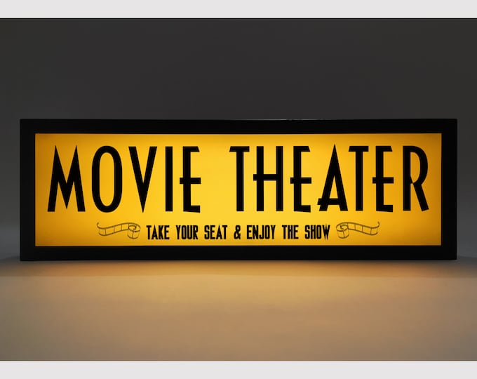 MOVIE THEATER - Vintage/Retro style LED light signs, light box - usb (37)