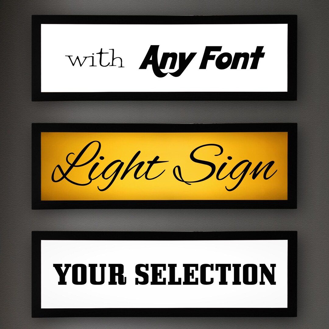 Led Line Font Sign ANY FONT Personalised Led Light Sign for Home, Shops, Bar, Cave ...
