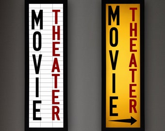 MOVIE THEATER - Vertical led light signs for Home Cinema - usb (127)