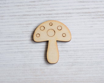 wooden cutouts MG000810 Wood Blanks Wooden craft supplies 10x Wooden Mini Mushroom Shapes 1