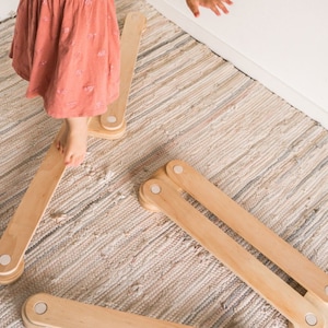 Wood Balance Beam Toddler Montessori Toy Kids Balancing Board Gift for Kid Wooden Activity Game