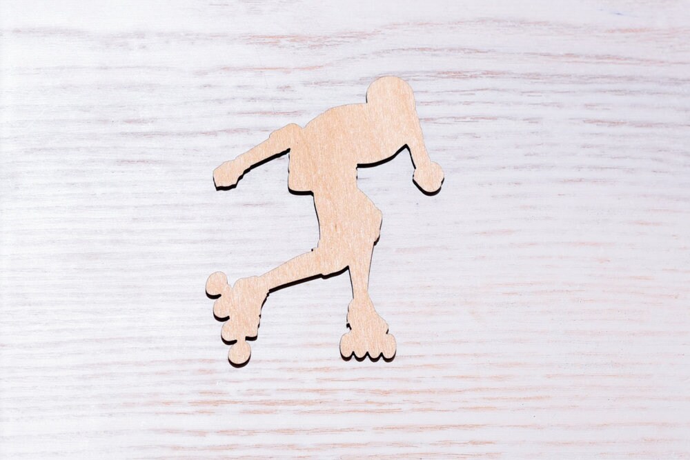 Wooden Roller Skate Laser Cut Plywood Figure Wood Cutouts Etsy Australia