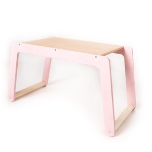 Toddler Desk Table Kids Small Montessori Wooden Pink Table Children Play Furniture ONLY TABLE image 3