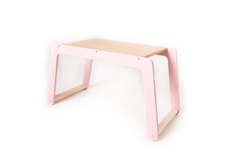 Toddler Desk Table Kids Small Montessori Wooden Pink Table Children Play Furniture ONLY TABLE image 3